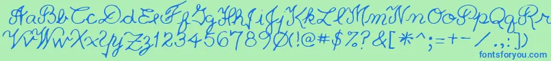 フォントPriceRegular – 青い文字は緑の背景です。