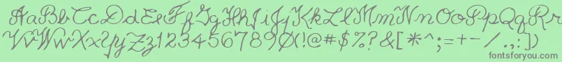 フォントPriceRegular – 緑の背景に灰色の文字