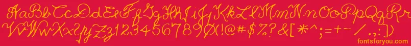 PriceRegular Font – Orange Fonts on Red Background