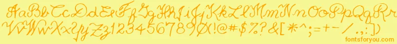 PriceRegular Font – Orange Fonts on Yellow Background