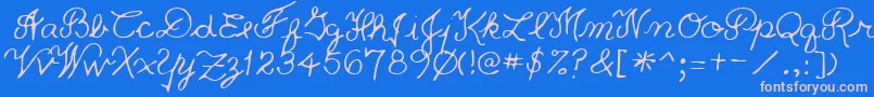 PriceRegular Font – Pink Fonts on Blue Background