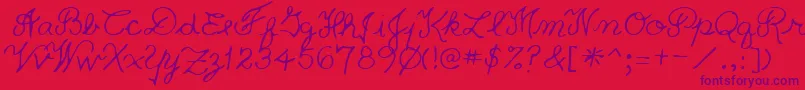 PriceRegular Font – Purple Fonts on Red Background