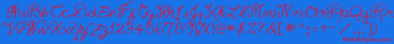 PriceRegular Font – Red Fonts on Blue Background