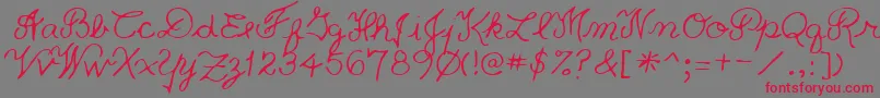 PriceRegular-Schriftart – Rote Schriften auf grauem Hintergrund