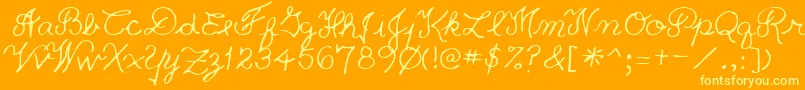 fuente PriceRegular – Fuentes Amarillas Sobre Fondo Naranja