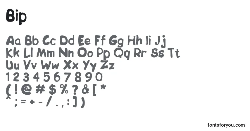 Шрифт Bip – алфавит, цифры, специальные символы