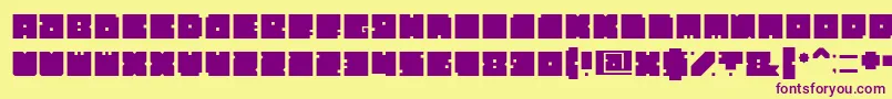 Block Font – Purple Fonts on Yellow Background