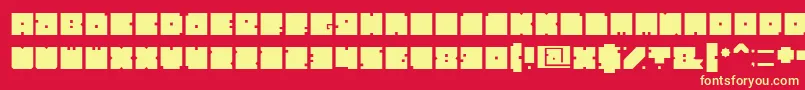 Block Font – Yellow Fonts on Red Background