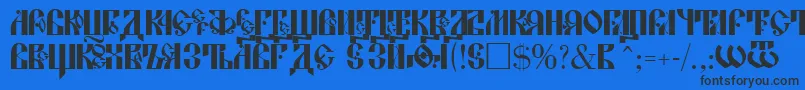 LavraPlain Font – Black Fonts on Blue Background