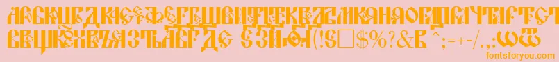 LavraPlain-Schriftart – Orangefarbene Schriften auf rosa Hintergrund