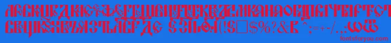 LavraPlain-fontti – punaiset fontit sinisellä taustalla