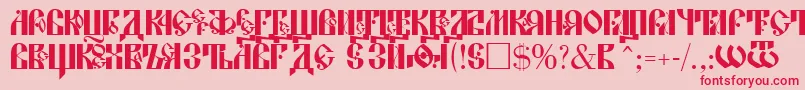 フォントLavraPlain – ピンクの背景に赤い文字