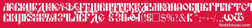 LavraPlain Font – White Fonts on Red Background