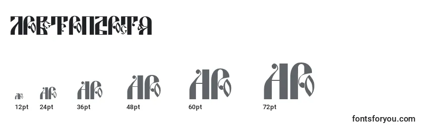 Размеры шрифта LavraPlain