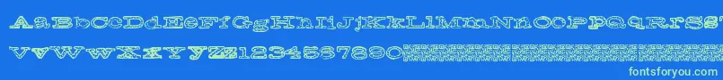 Frecklejackson Font – Green Fonts on Blue Background