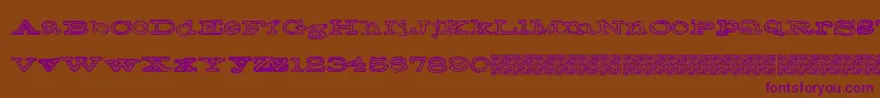 Frecklejackson-Schriftart – Violette Schriften auf braunem Hintergrund