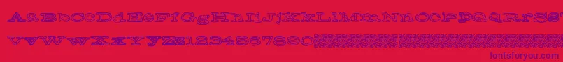 Frecklejackson-Schriftart – Violette Schriften auf rotem Hintergrund