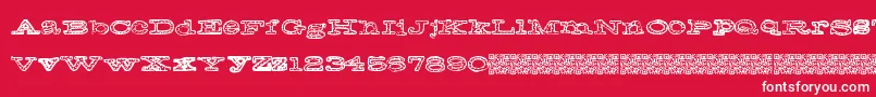 Frecklejackson-Schriftart – Weiße Schriften auf rotem Hintergrund