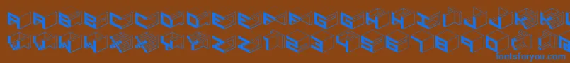 Qbicle1brkmk Font – Blue Fonts on Brown Background