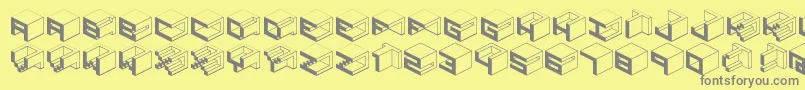 Fonte Qbicle1brkmk – fontes cinzas em um fundo amarelo