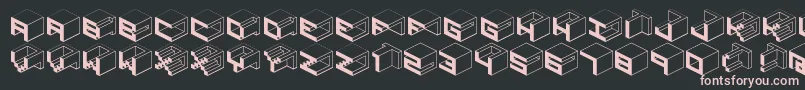 フォントQbicle1brkmk – 黒い背景にピンクのフォント