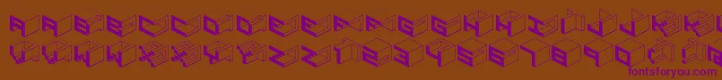 Qbicle1brkmk Font – Purple Fonts on Brown Background