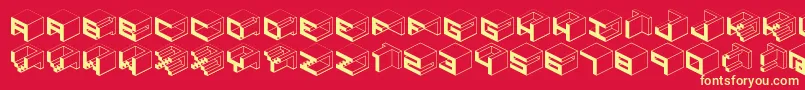 Qbicle1brkmk Font – Yellow Fonts on Red Background