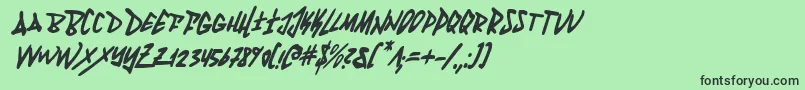 フォントFantomCondensedItalic – 緑の背景に黒い文字