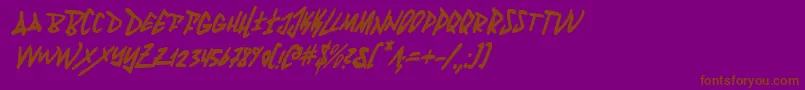 FantomCondensedItalic Font – Brown Fonts on Purple Background