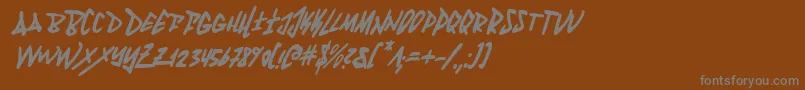 フォントFantomCondensedItalic – 茶色の背景に灰色の文字