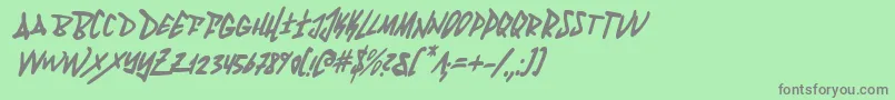 フォントFantomCondensedItalic – 緑の背景に灰色の文字