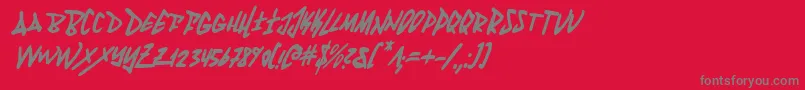 フォントFantomCondensedItalic – 赤い背景に灰色の文字