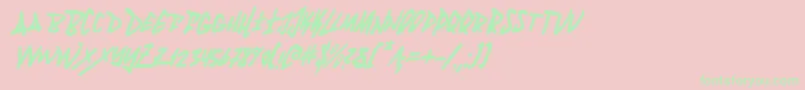 FantomCondensedItalic Font – Green Fonts on Pink Background