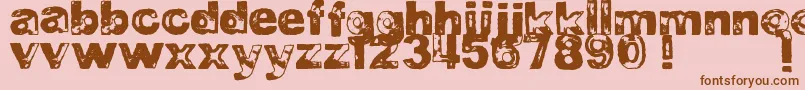 DjbBadStampJob1 Font – Brown Fonts on Pink Background