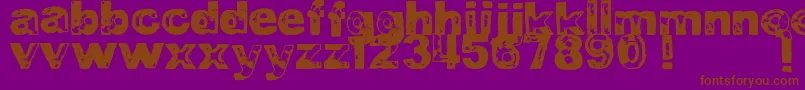 DjbBadStampJob1 Font – Brown Fonts on Purple Background