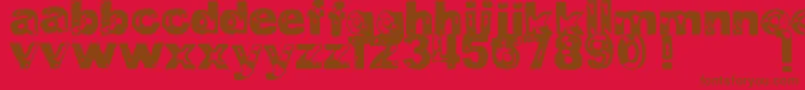 DjbBadStampJob1 Font – Brown Fonts on Red Background
