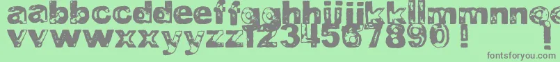 DjbBadStampJob1 Font – Gray Fonts on Green Background