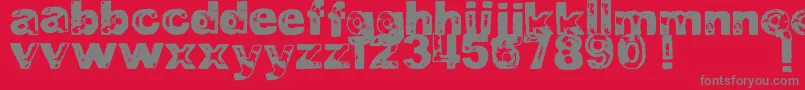 フォントDjbBadStampJob1 – 赤い背景に灰色の文字