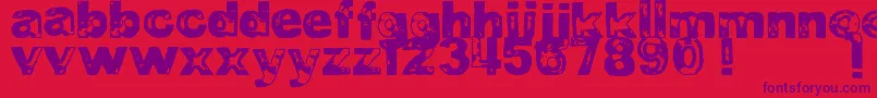 フォントDjbBadStampJob1 – 赤い背景に紫のフォント