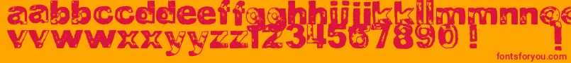 DjbBadStampJob1 Font – Red Fonts on Orange Background