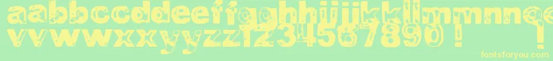 DjbBadStampJob1 Font – Yellow Fonts on Green Background