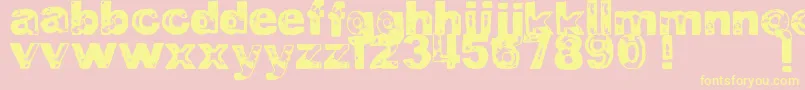 DjbBadStampJob1 Font – Yellow Fonts on Pink Background