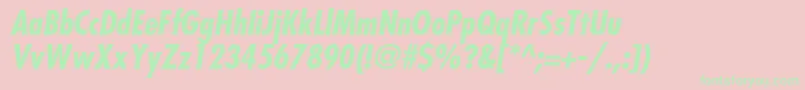 フォントFavoritcondcBolditalic – ピンクの背景に緑の文字