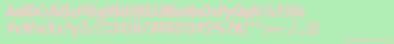 FavoritcondcBolditalic Font – Pink Fonts on Green Background