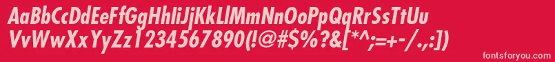 FavoritcondcBolditalic Font – Pink Fonts on Red Background