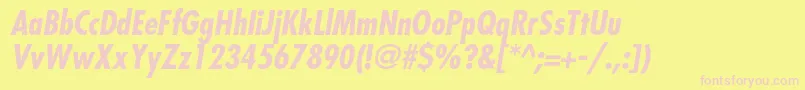 FavoritcondcBolditalic Font – Pink Fonts on Yellow Background