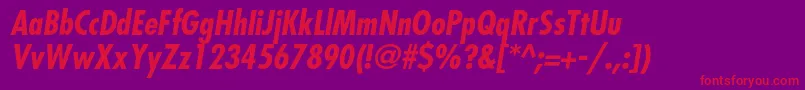 フォントFavoritcondcBolditalic – 紫の背景に赤い文字