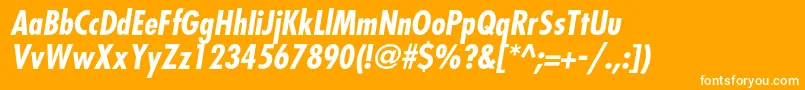 FavoritcondcBolditalic Font – White Fonts on Orange Background