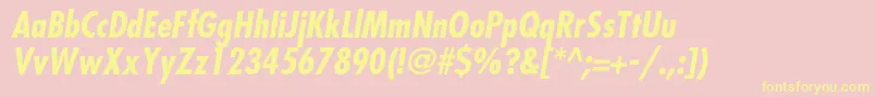 FavoritcondcBolditalic Font – Yellow Fonts on Pink Background