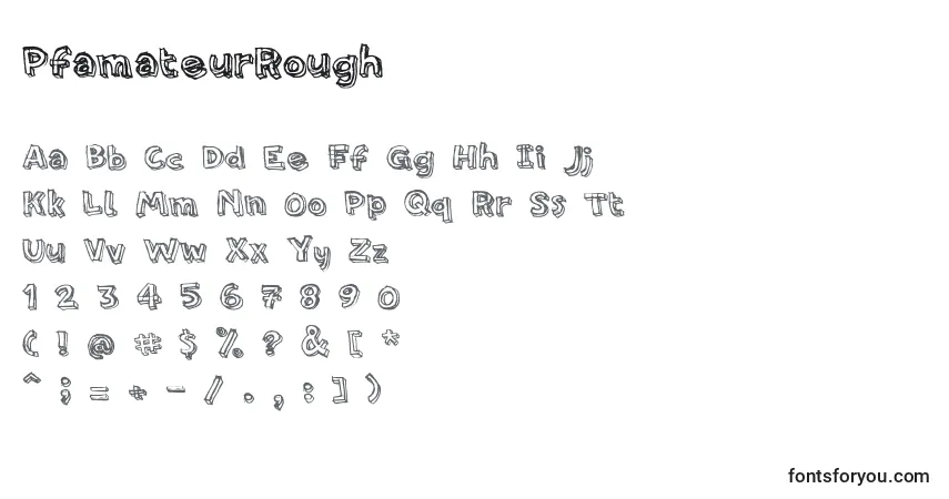 Fuente PfamateurRough - alfabeto, números, caracteres especiales